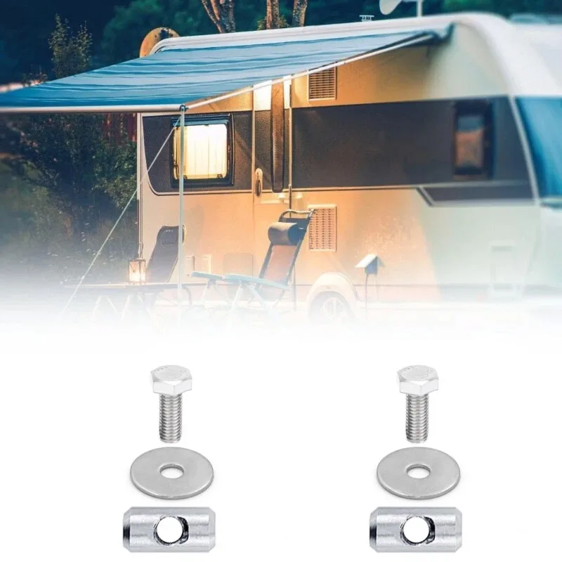2set Camper Accessories Tent Sliding Rail Locking Device Motorhome Awning Rail Stoppers Caravan Sun Canopy 8mm End Keder Stopper