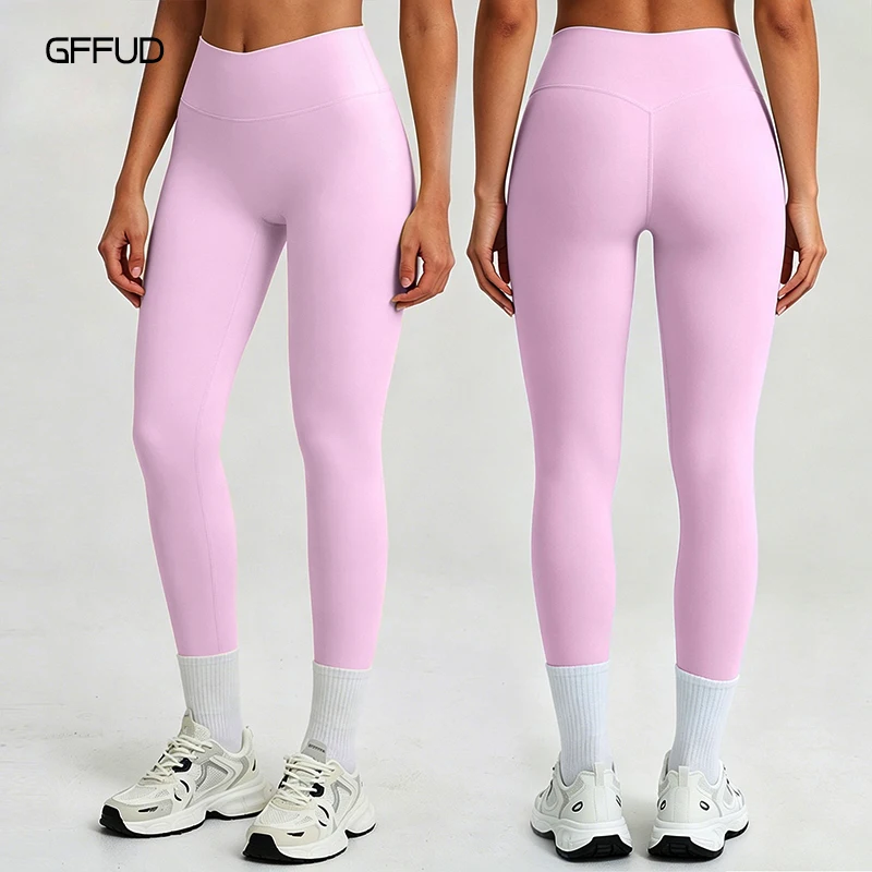 Premium Naked-Feeling Yoga-Leggings für Damen, Hochtaillierte Po-Lifting-Hose mit Bauchkontrolle, Elastische Enge Sporthose für Laufen