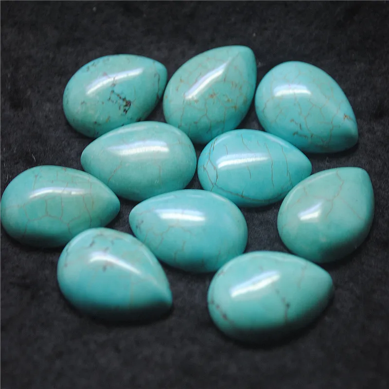 

10PCS Natural Turquoise Stone Cabochons Teardrop 18X25MM DIY JEWELRY Accessories Loose Beads Cabs