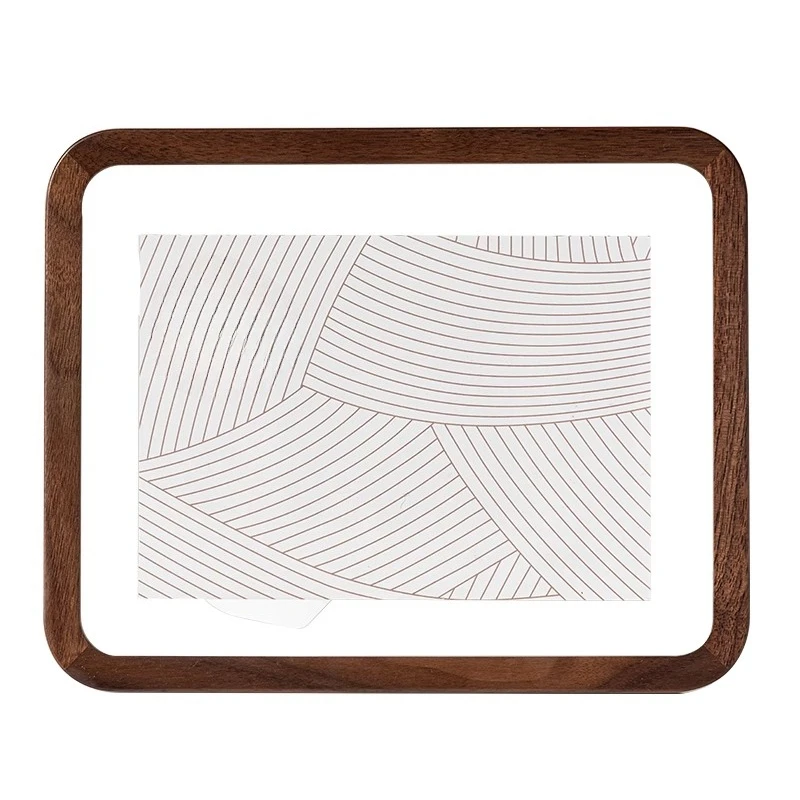 

High-end photo frame table black walnut solid wood transparent acrylic simple