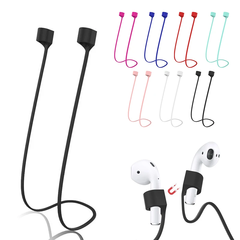 1Pc Magnetic Silicone Lanyard Accessorie Airpros Bluetooth Headset Magnetic Anti-loss Cord Silicone Headset Anti-loss Lanyard
