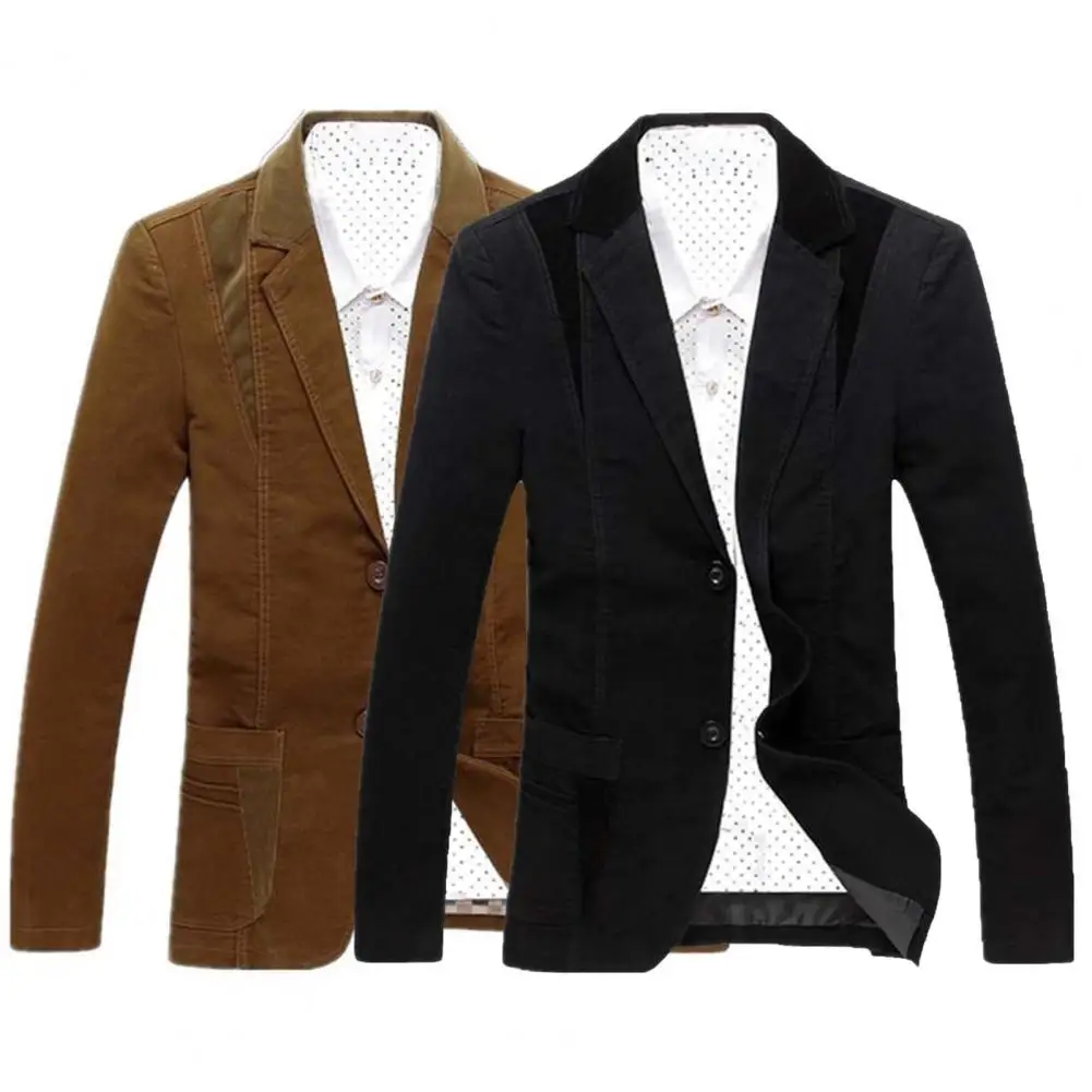 

Stylish Casual Blazer Streetwear Lapel Male Contrast Color Pockets Suit Jacket Suit Jacket Solid