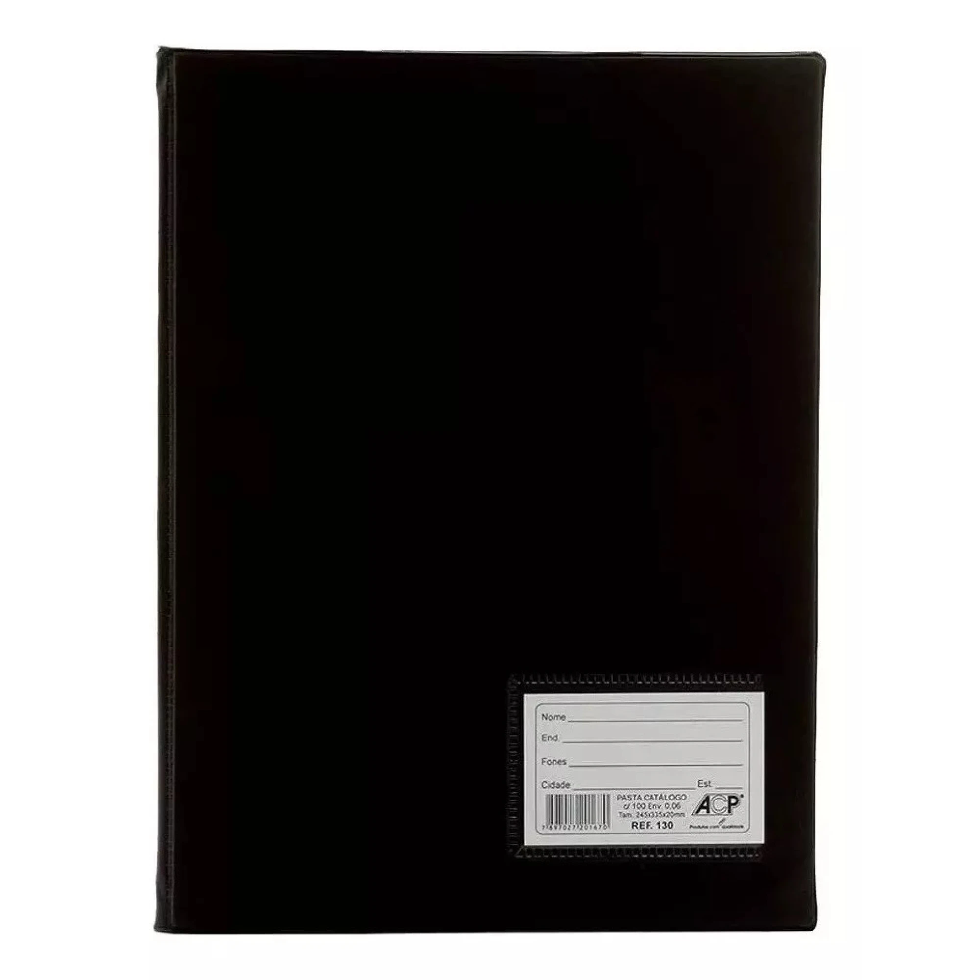 Black Catalog Folder with 100 Envelopes, 4 brackets and Visor - ACP