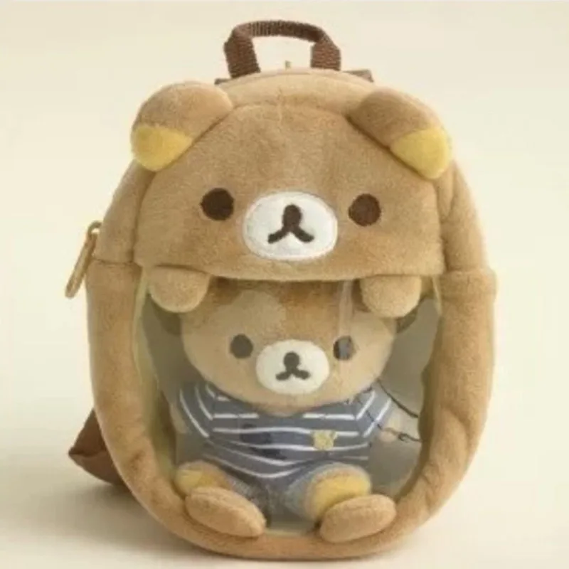 2024 Rilakkumas pluszowy miś Itabag śliczna portmonetka etui portfel przezroczysty przezroczysty organizer do torby brelok Kawaii Mini plecak