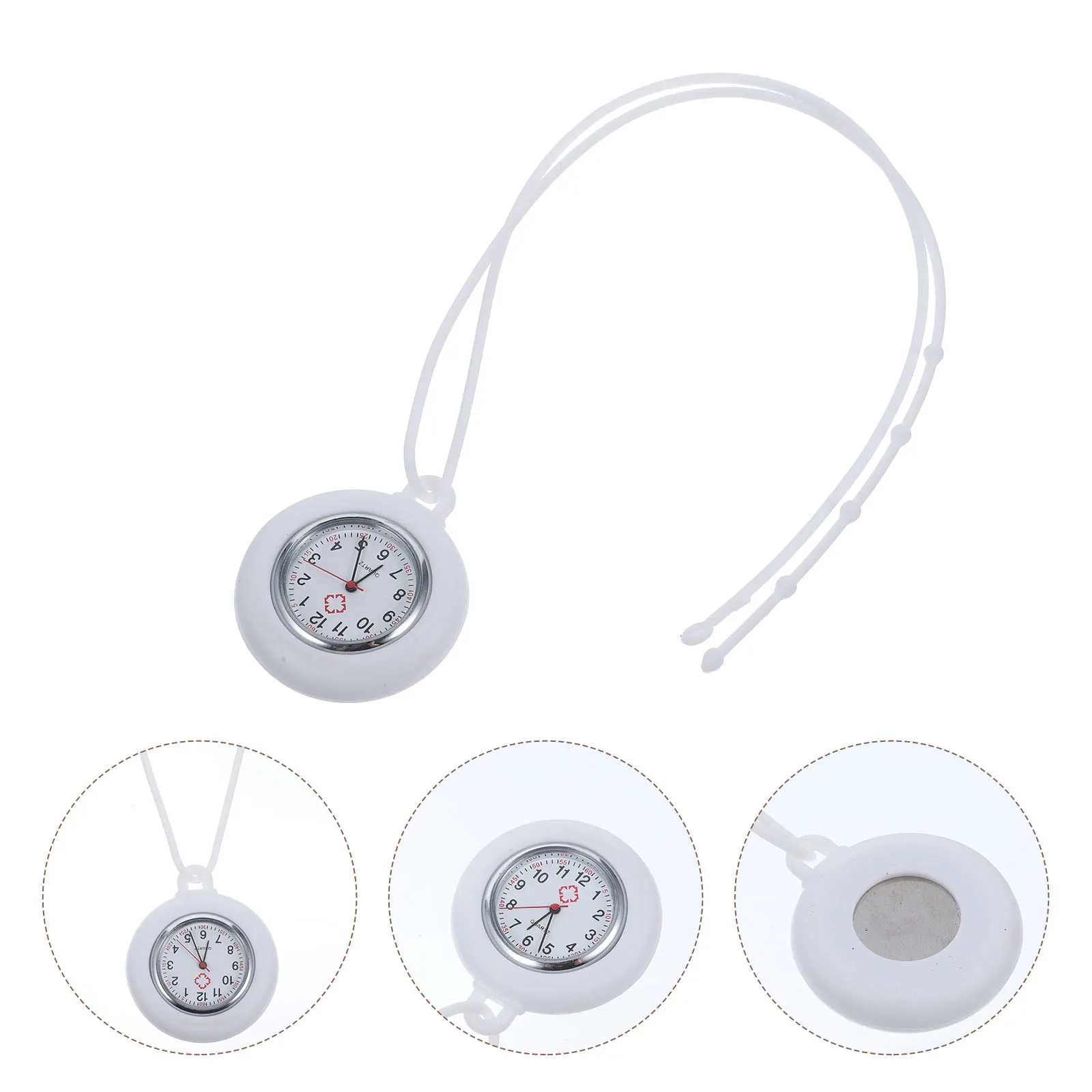 

Silicone Hanging Table White Watch Nurses Clock Fob Digital Lanyard Quartz Chest for Pocket Retractable