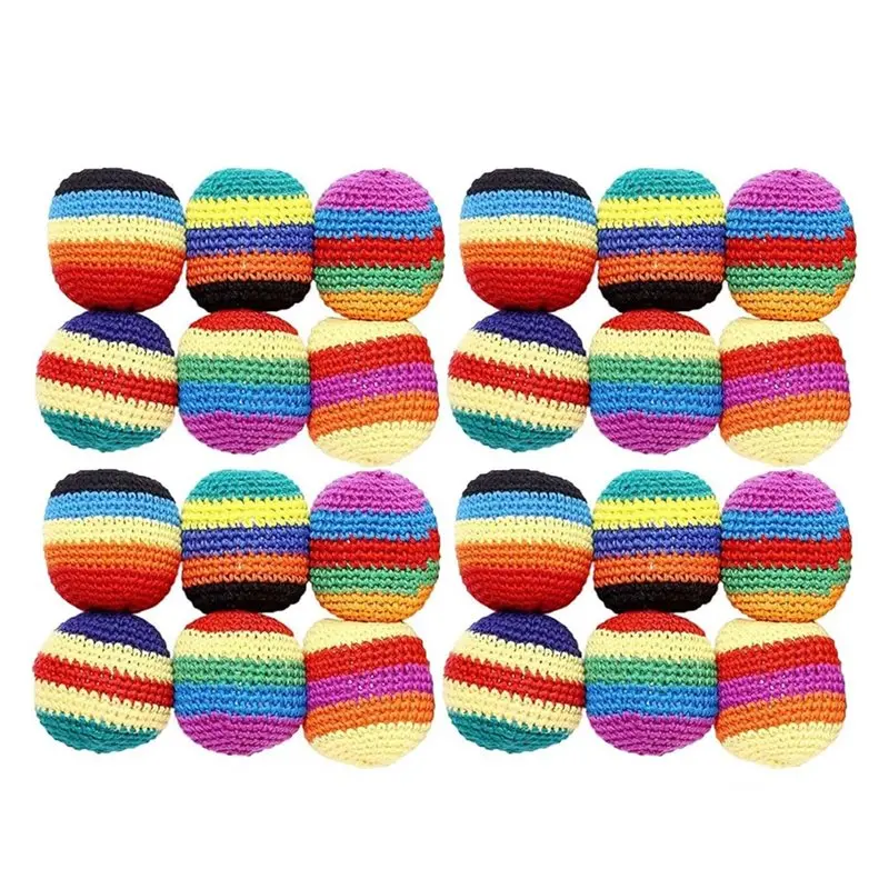 

ABDW-Handwoven Toss Pack, Assorted Foot Bag Crochet Ball, Colorful Juggling Footbag, Hand-Made Knitted Footbag Sack For Beginner