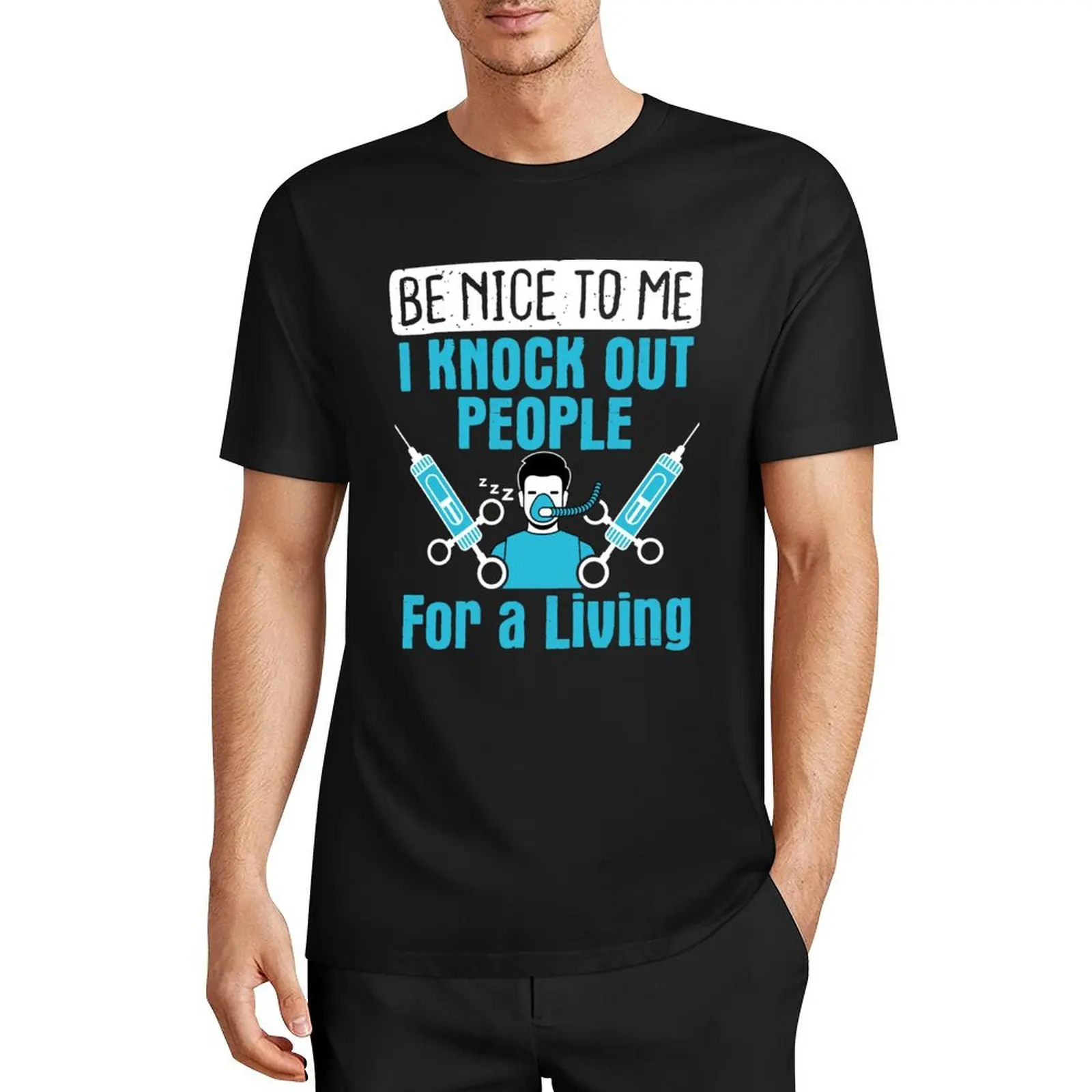 Медсестринская Анестезия CRNA Be Nice To Me I put Out People for a Living футболка летний топ тяжелые таможенная одежда для мужчин