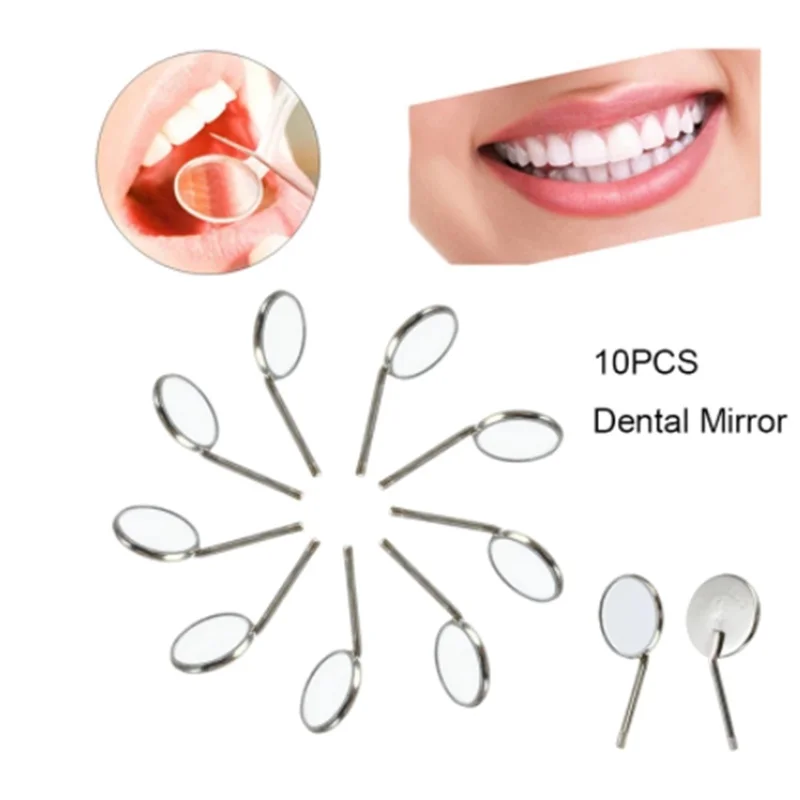 

10 pcs/set/stainless steel dental mouth reflector tools for care mirrors