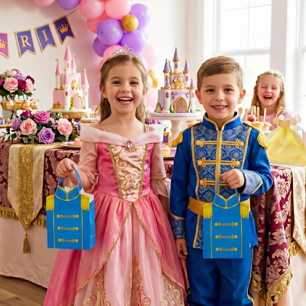 8pcs Royal Prince Party Favor Bags Blue Suit Candy Treat Goodie Gift Bag Boy Birthday Baby Shower Fairytale King Party Supplies - view 2