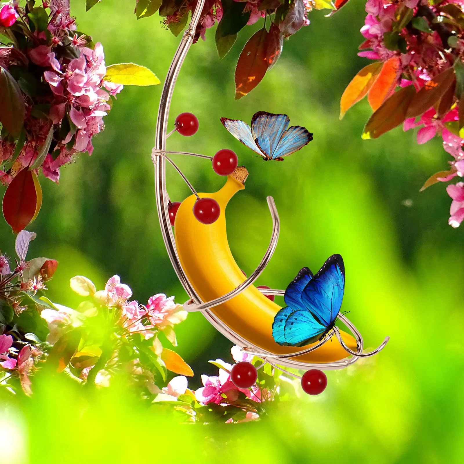 

Butterfly Banana Hammock Feeder Garden Decor Unique Outdoor Hanging Butterfly Feeder Easy Install Attract Butterflies
