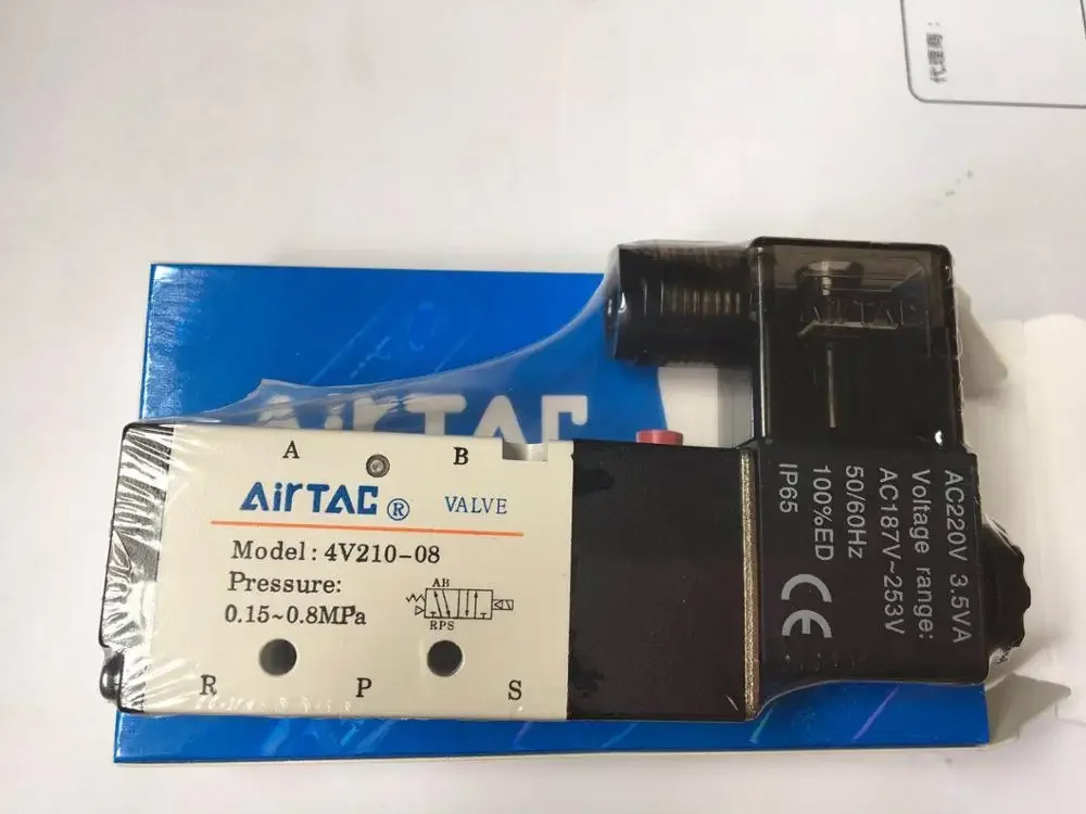 5 طريقة 2 موقف صمام الملف اللولبي هوائي 4v210-08 4V110-06 12 فولت 24 فولت 110 فولت 220 فولت مجاني ل 3 تركيبات و 2 كاتم صوت نحاسي #2