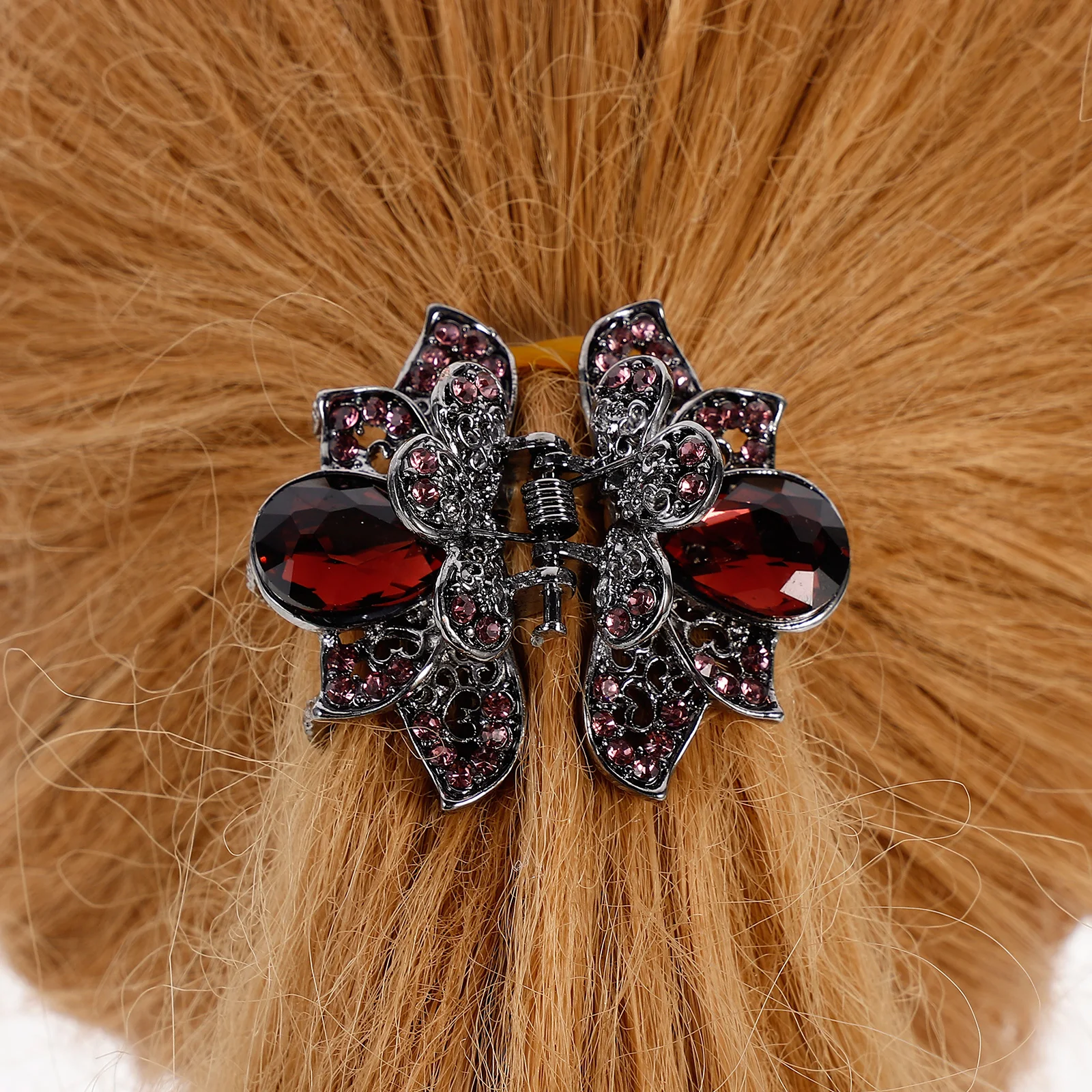

3pcs Alloy Hair Clips Sparkly Rhinestone Claw Vintage Women Headdress Decorative Hair Accessories Strong Durable Elegant