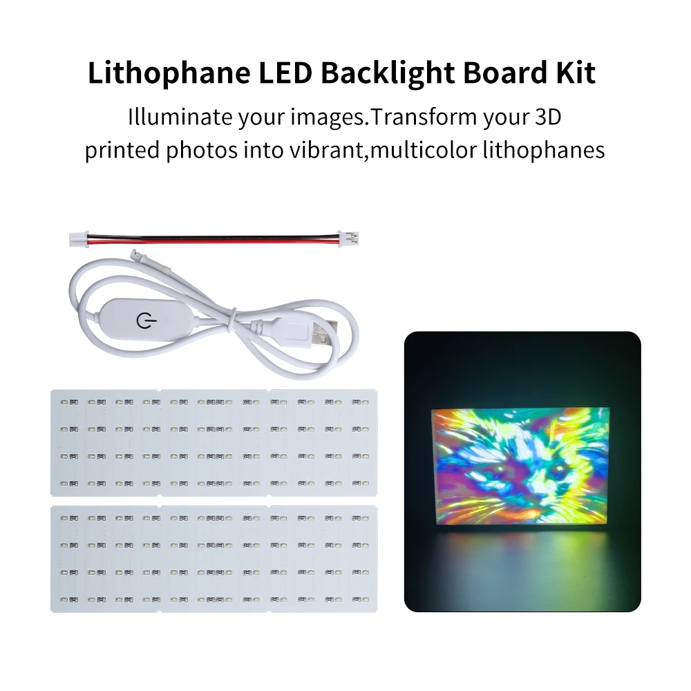 For Bambu Lab Lithophane LED Backlight Board Kit DIY Lithophane Pattern Model For Bambu P1 X1 A1 A1 mini 3D Printers