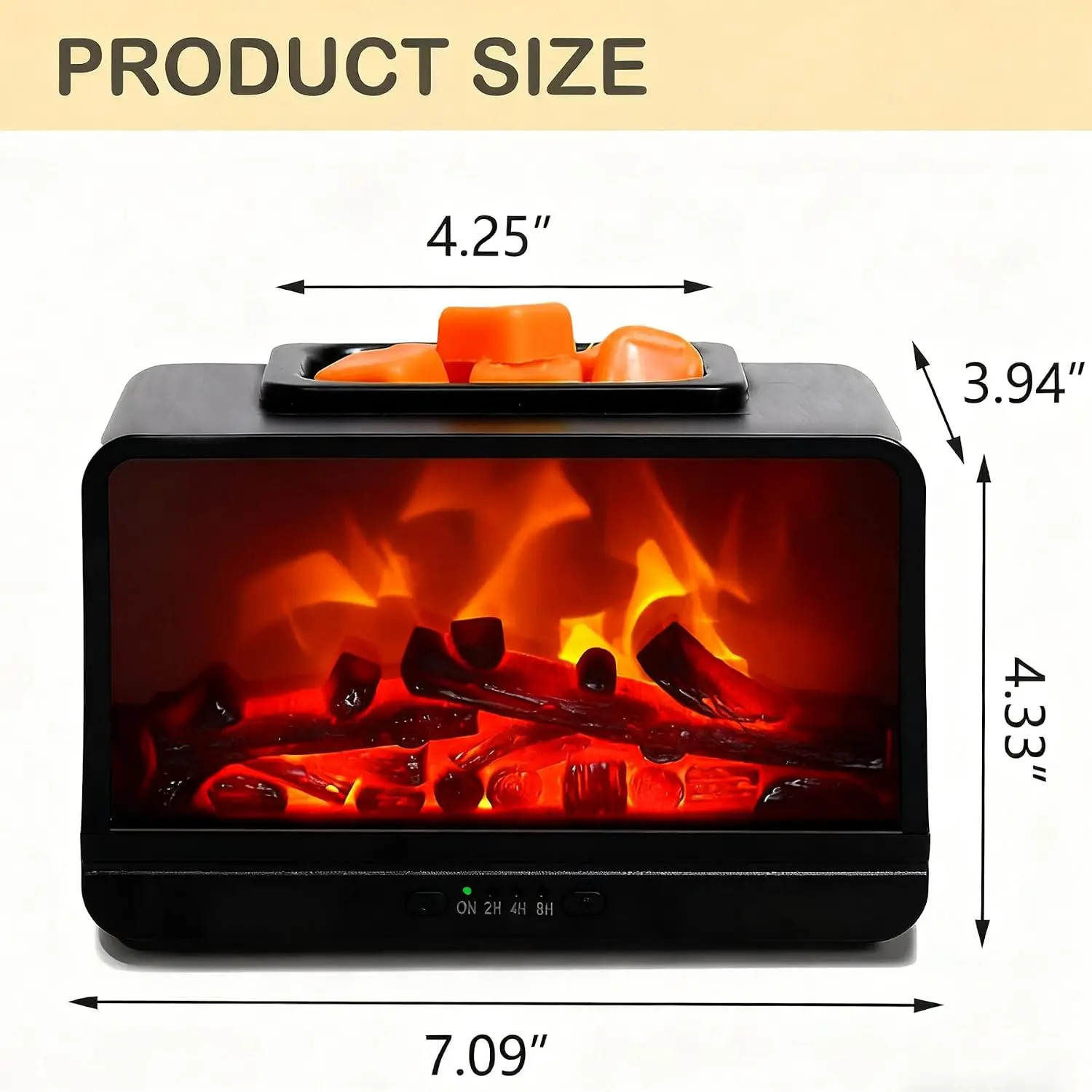 Freestanding Fireplace Wax Warmer, Electric Wax Melt Warmer Black
