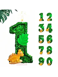 0-9 Number Birthday Candle,Happy Birthday Cake Candle, Birthday Baking Anniversary, Dinosaur Themed Party Supplies