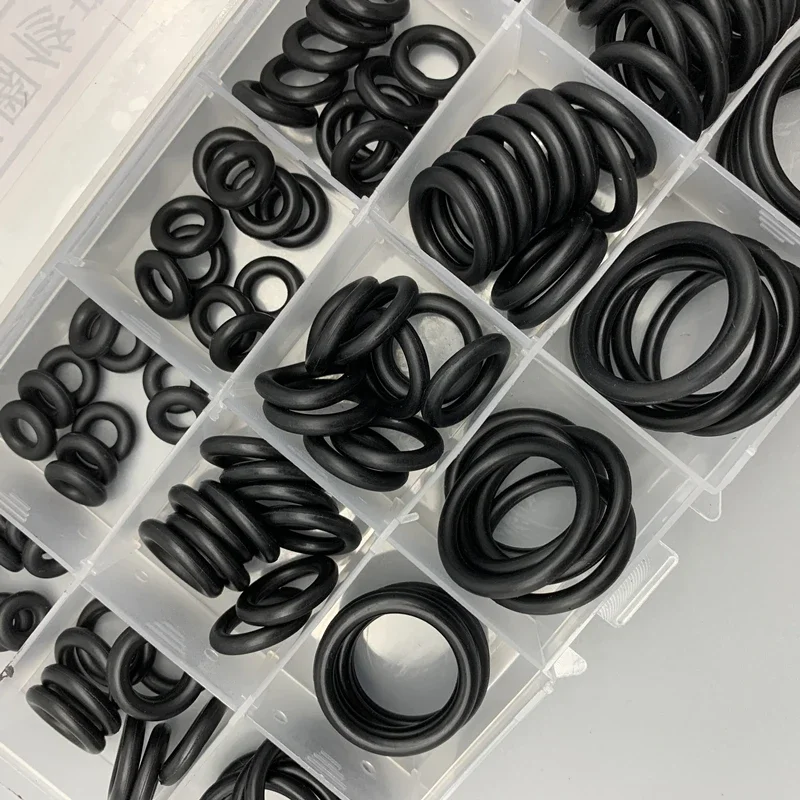 Oil Resistant Waterproof NBR O Ring Set 125Pcs CS3.1mm Multi Size Sealing Washer Household Tap Water Pipe Leak Repair Supplies