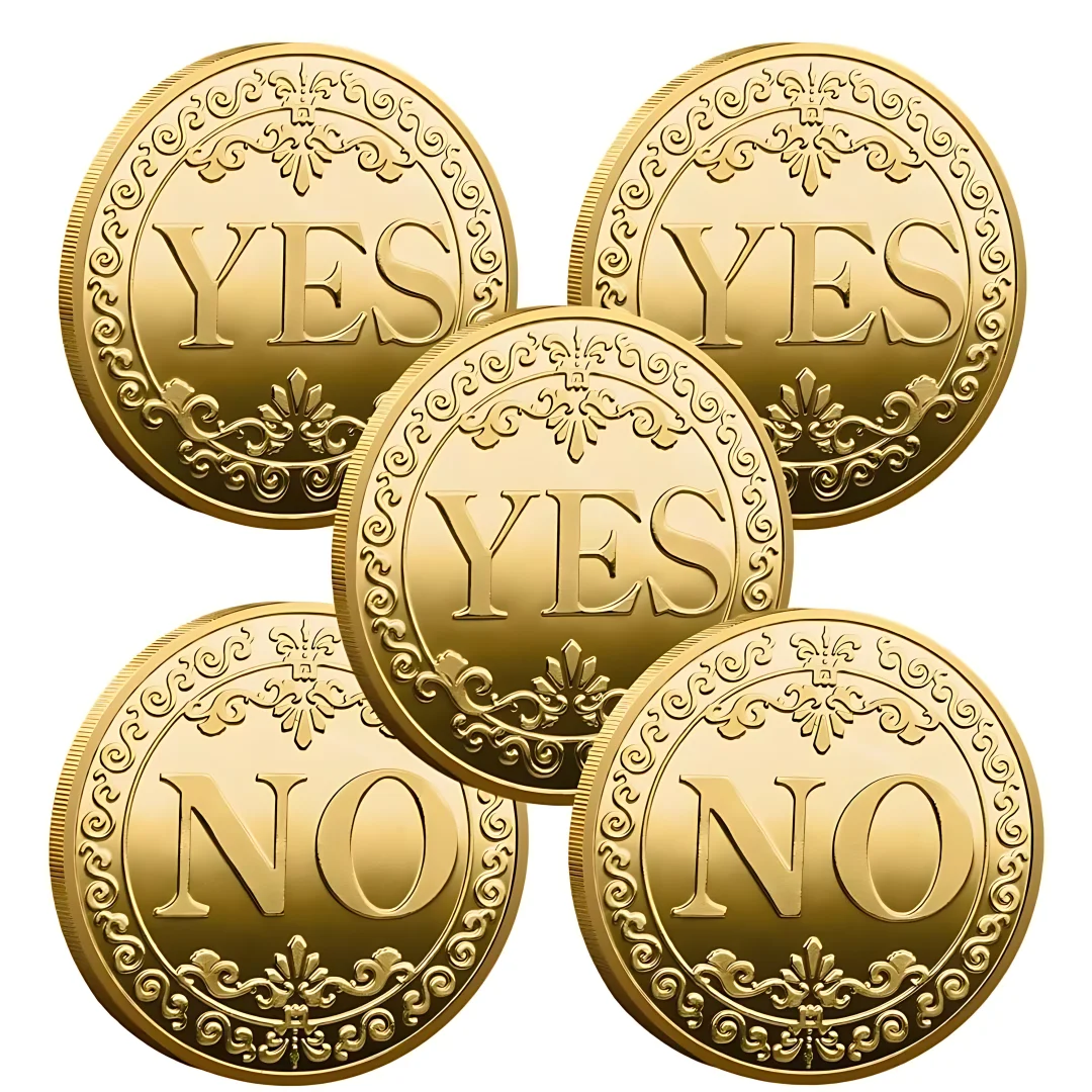 YES NO Decision Coins Magic Coin Collections Good Luck Vintage Antique Bronze Wish Lucky Coin US Coins Commemorative Gold Coins