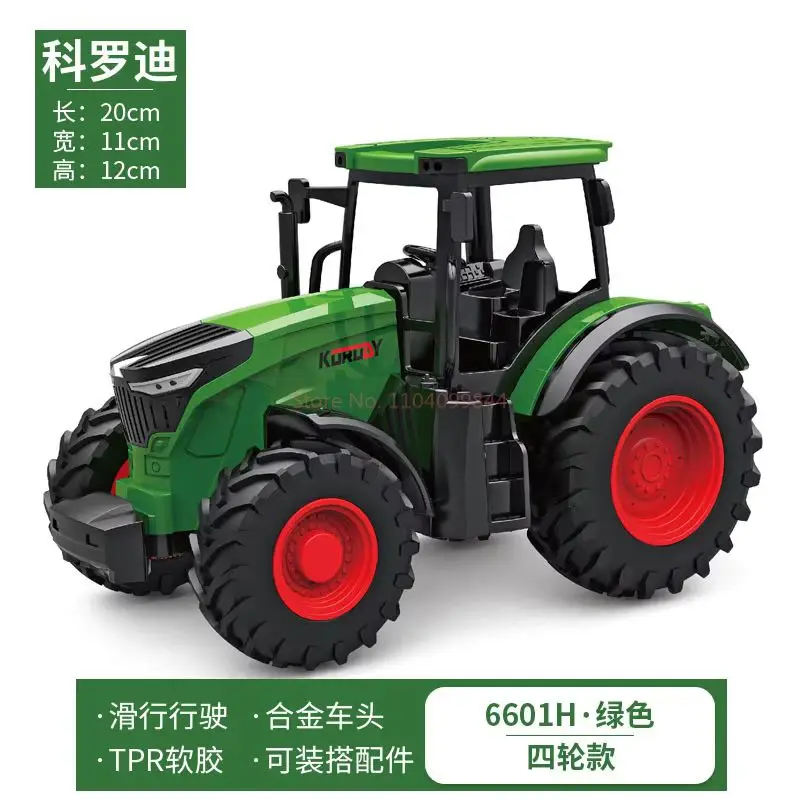 6601 carro rc 1:24 liga de controle remoto trator brinquedo faróis simulação elétrica fazenda caminhão brinquedo conjunto criança brinquedo surpresa ao ar livre