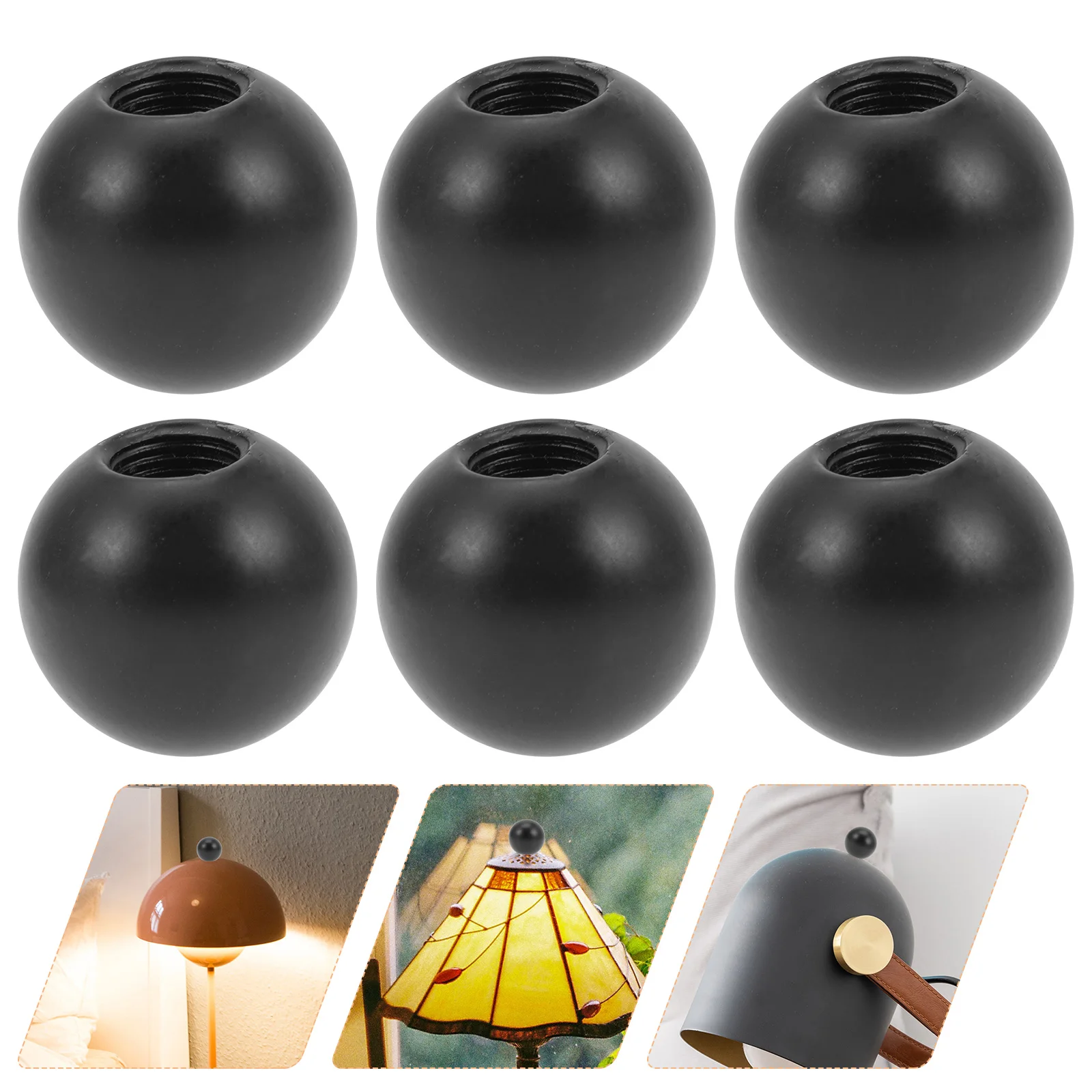

6 Pcs Large Round Cap Lamp Knob Light Screw Caps Decorative Finials Covers Modern Style Table Floor Lamps Easy Install
