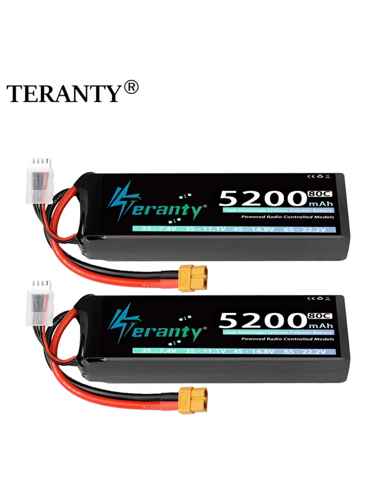 TERANTY 3S 5200mAh 11.1V 80C 11.4V 120C Bateria Lipo z Złączem T XT60 XT90, Bateria Lipo 3S do Samochodów RC, Samolotów, Ciężarówek, Łodzi — 2