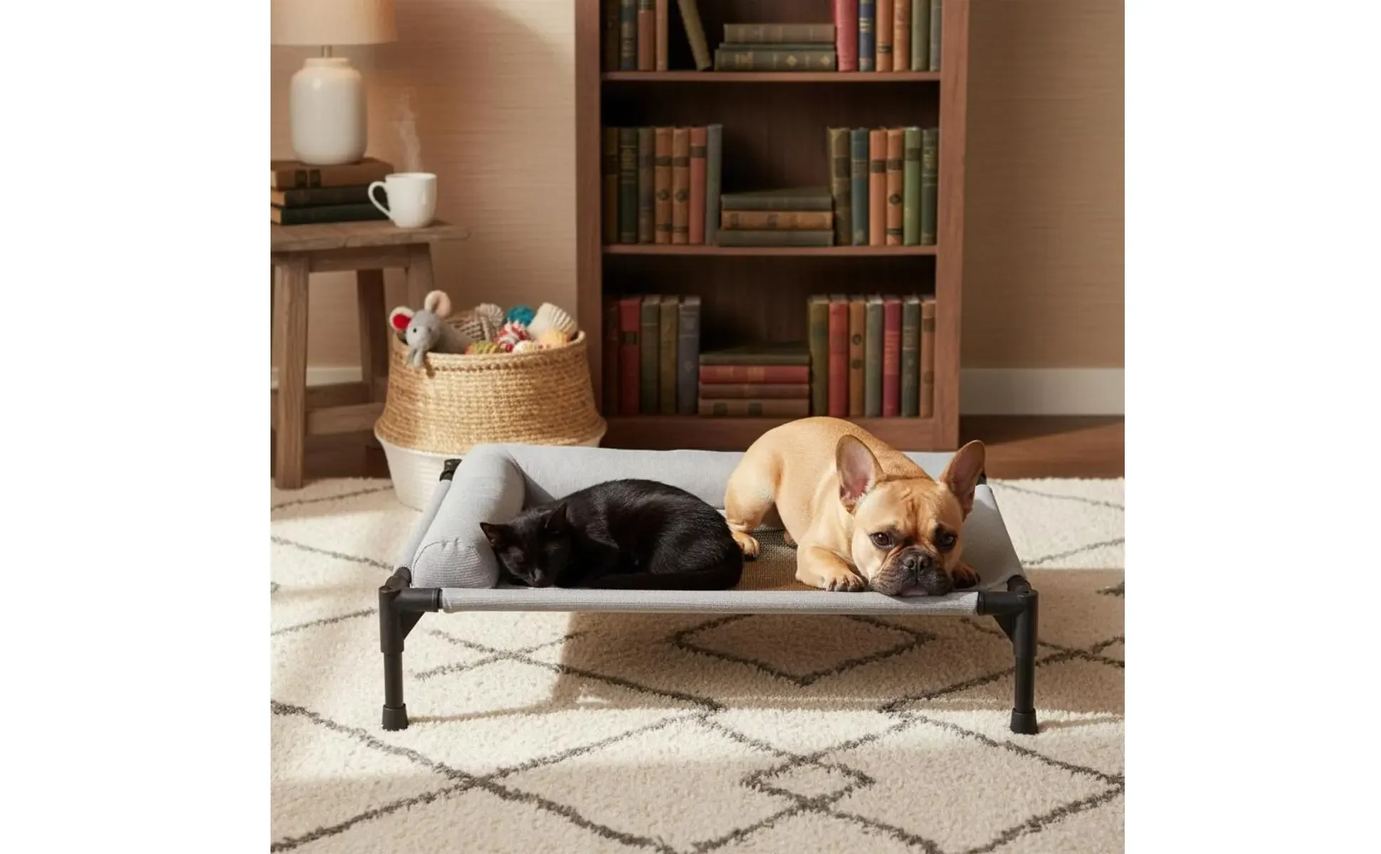 Elevated Pet Bed All-Season Use Raised Dog and Cat Bed Pet Cot Moisture-Resistant Easy to Clean for Dogs, Travel, Patio