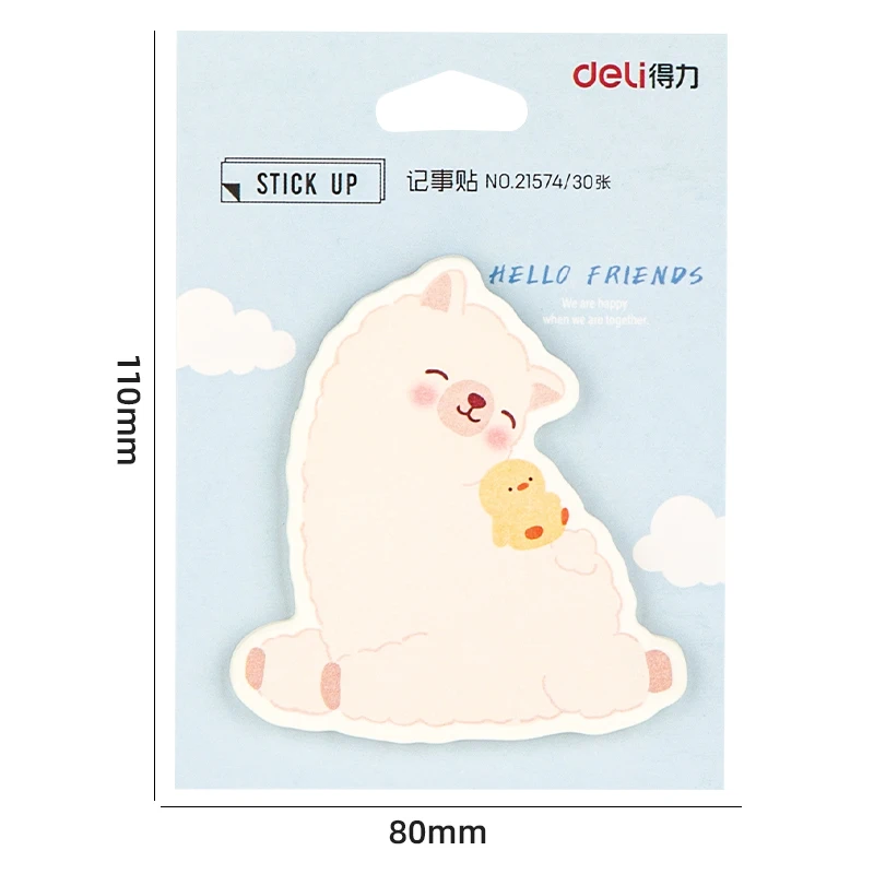 Deli 1 Pcs 30-Pagina Kawaii Sticky Note Pad Zelfklevende Memo Pad Leuke Notepad School Student Leveringen kantoorbenodigdheden Briefpapier