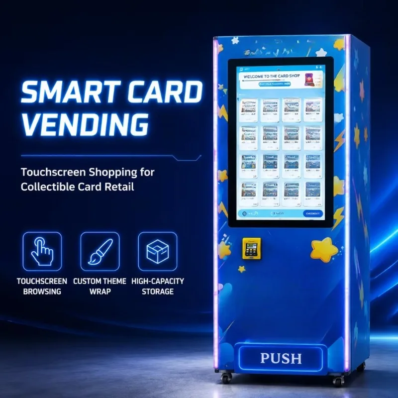 Floor‑standing Collectible Card Vending Machine Elevator Output Structure Equipped With 32 Inch Touch Screen For Hobby Card