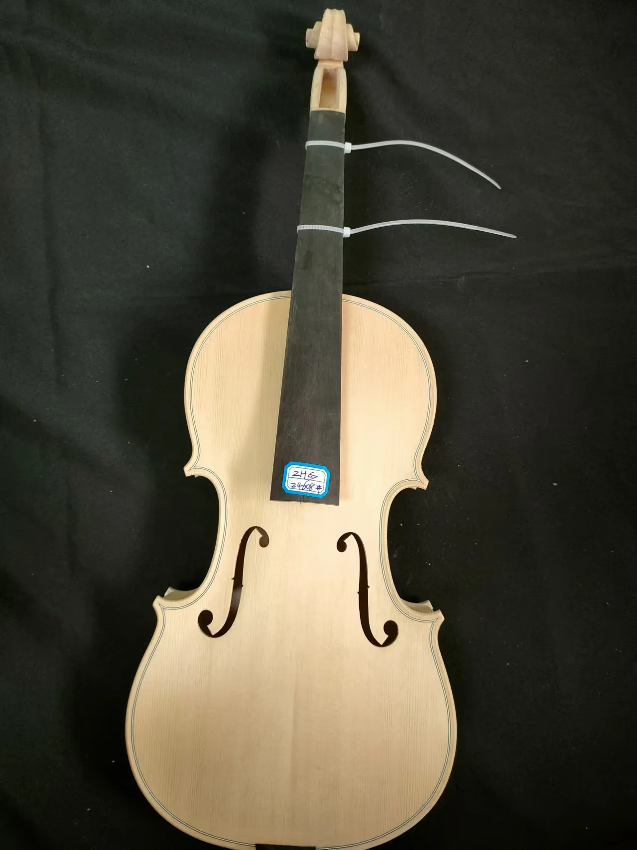 1PC White Violin Unvarnished Flamed Maple Back Spruce Top Ebony Fingerobard 4/4ZHG24608#