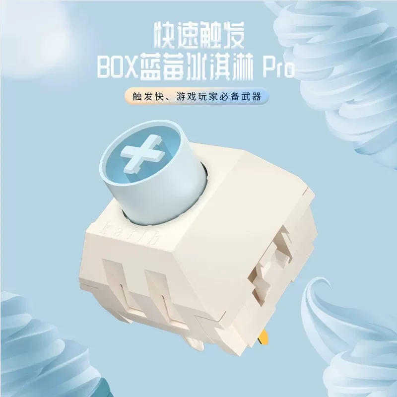 Kailh BOX Blueberry Ice Cream Pro Switches 40gf Ultra-Linear 1mm Fast Trigger All-POM Smooth Typing 50M Lifespan Dust/Waterproof