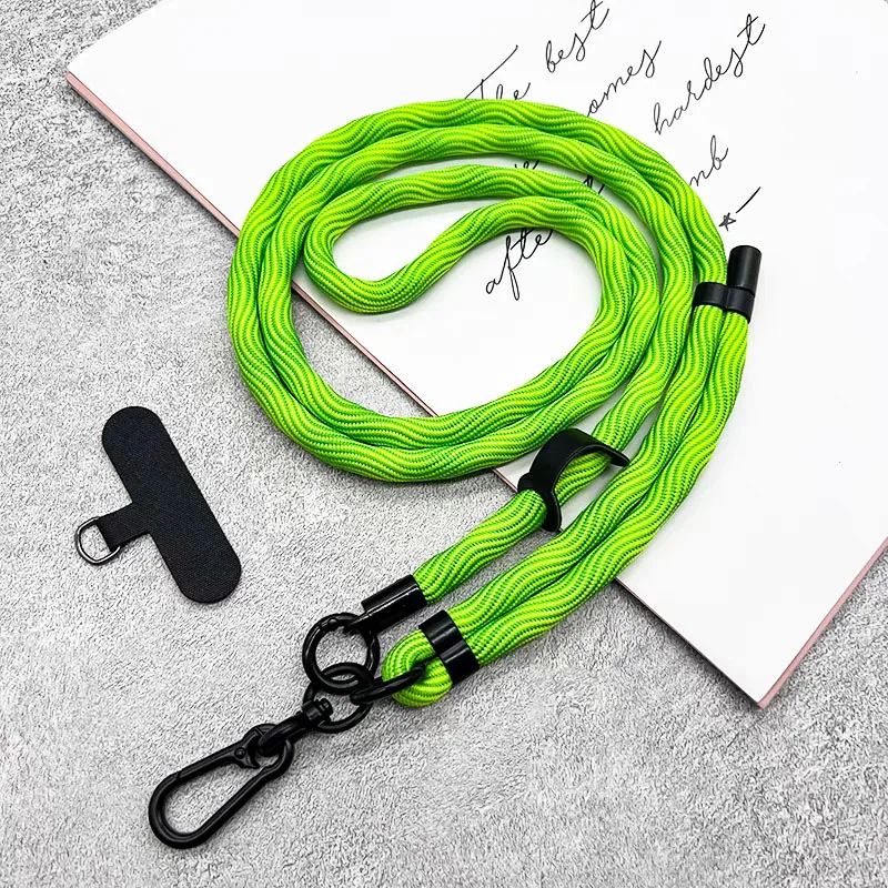 Lanière de téléphone portable réglable de 150 cm, Xyun, anti-perte, pour l'extérieur, cordon de cou avec patch, sangle de suspension pour téléphone portable