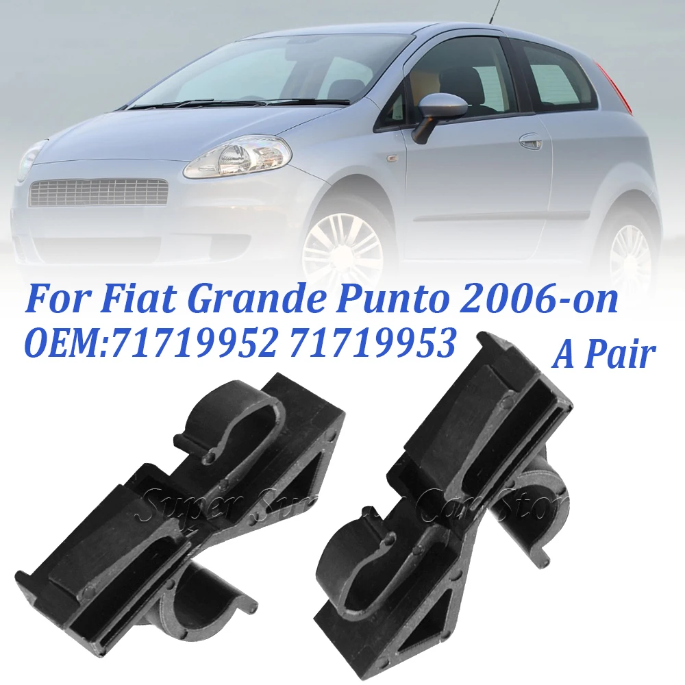 For Fiat Grande Punto Rear Parcel Shelf Clips Plastic Clamp Black Cramp 1 Pair 71719952 71719953 Interior Accessories