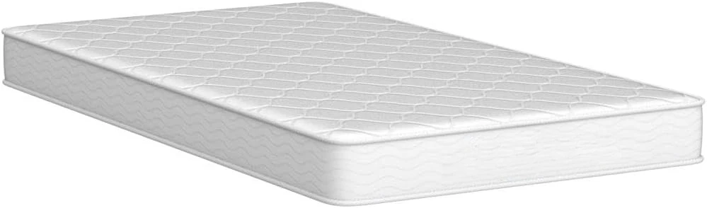 6 Inch Innerspring Twin Size Medium Firm Support Relief Mattress, Bed in a Box, White bedroom furniture