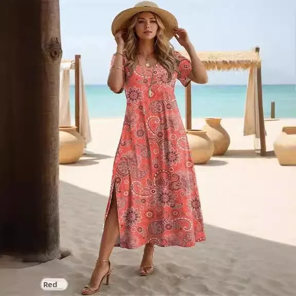 تنورة عالية الخصر مطبوعة بالزهور ort Sve Long Dr كاجوال من نسيج البوليستر على شكل حرف A مناسبة للعمل والترفيه