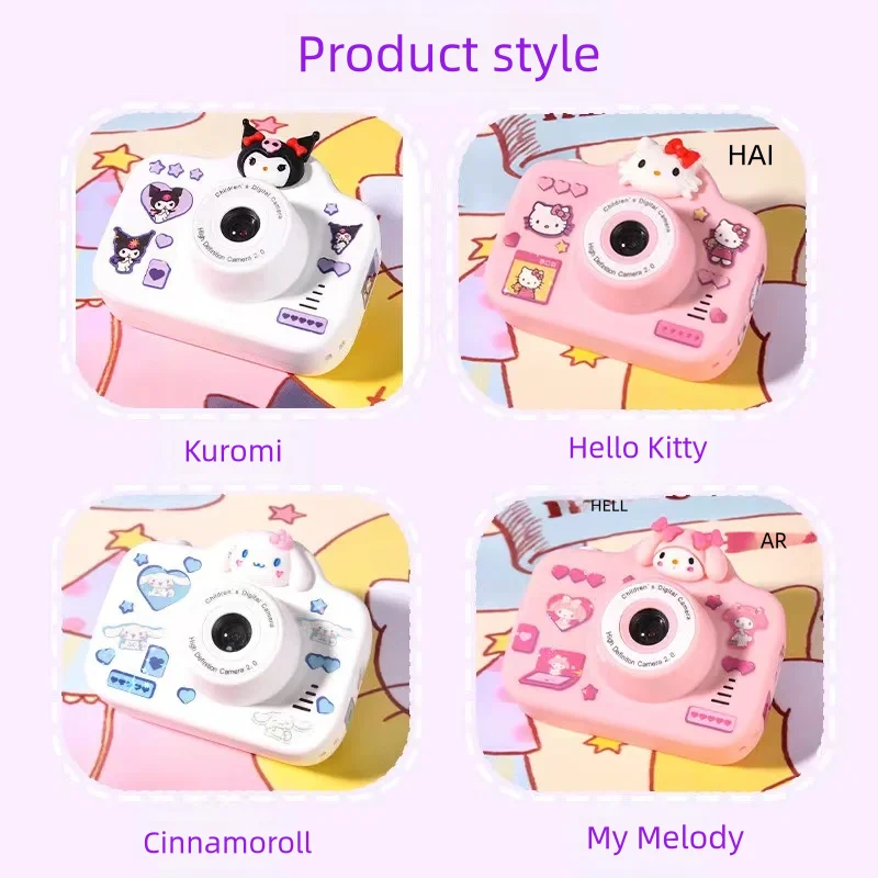 Sanrio mainan kamera Mini HD anak-anak, mainan fotografi luar ruangan portabel untuk anak-anak