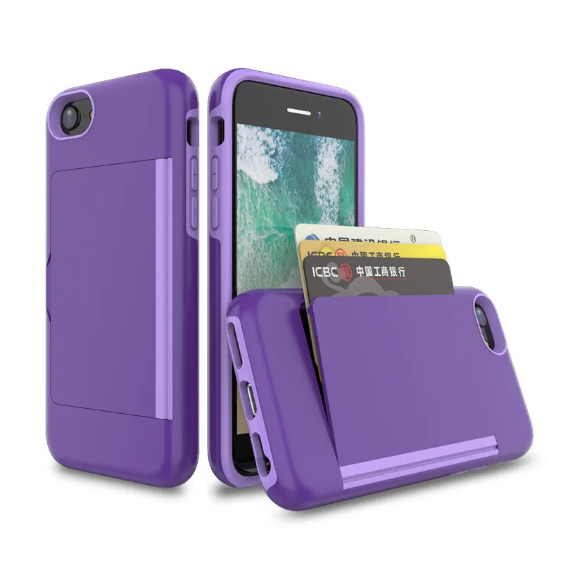 For iPhone 18 Pro Max 17 16 15 14 13 12 11 XS XR SE 2022  6 7 8 Plus Case Candy Color Card Slots Cover Business Capa