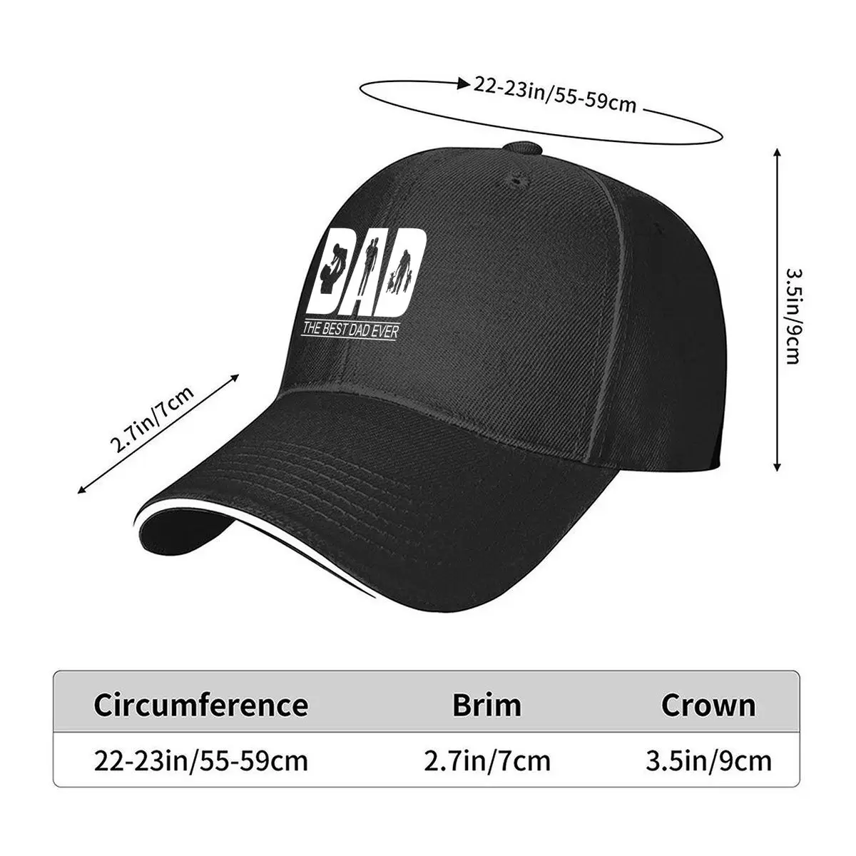 Best Dad Ever Father Silhouette Graphic Sandwich Baseball Cap Outdoor