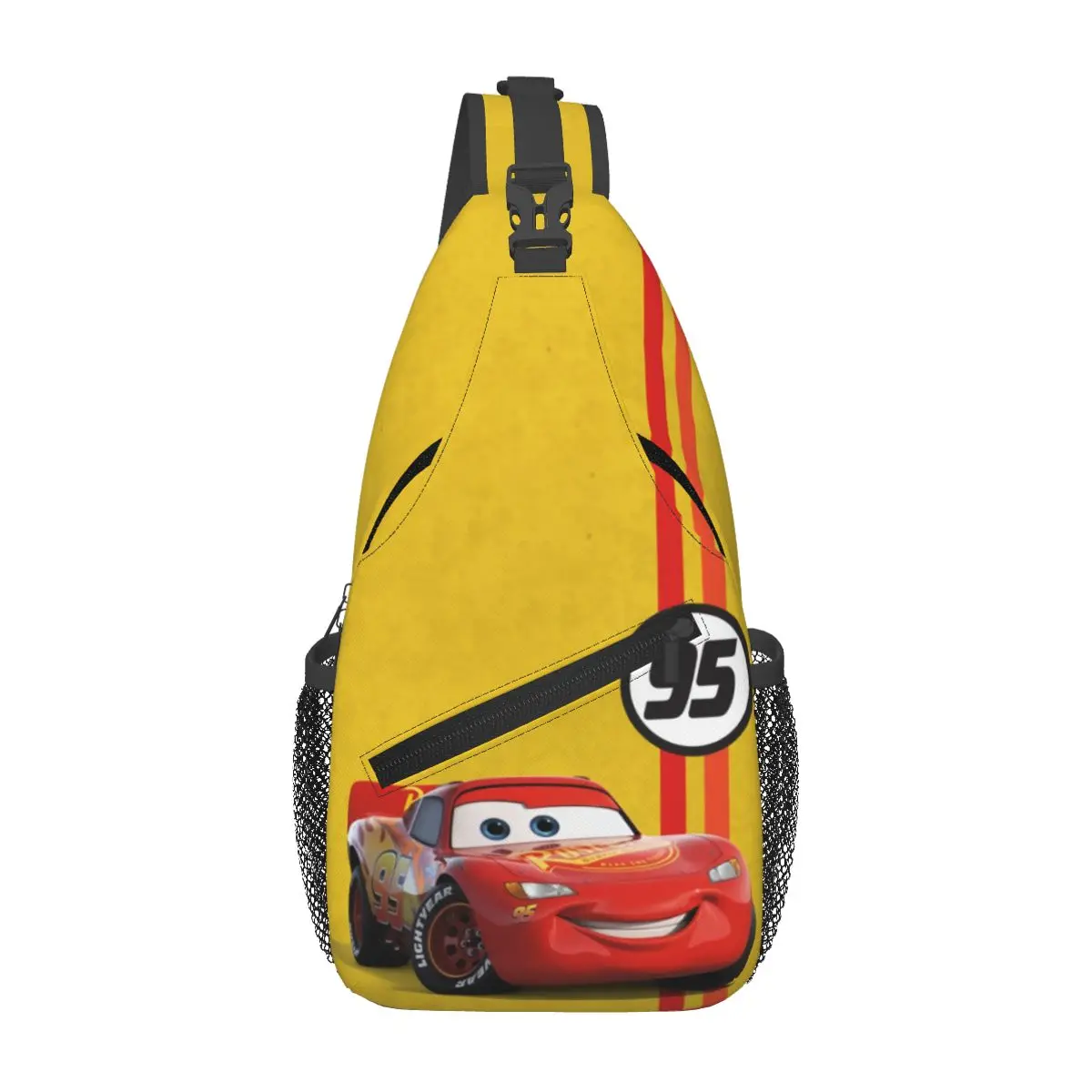 Custom Lightning McQueen 95 Car Sling Crossbody Backpack Water Resistant For Cycling Daypack Printing Shoulder Backpack