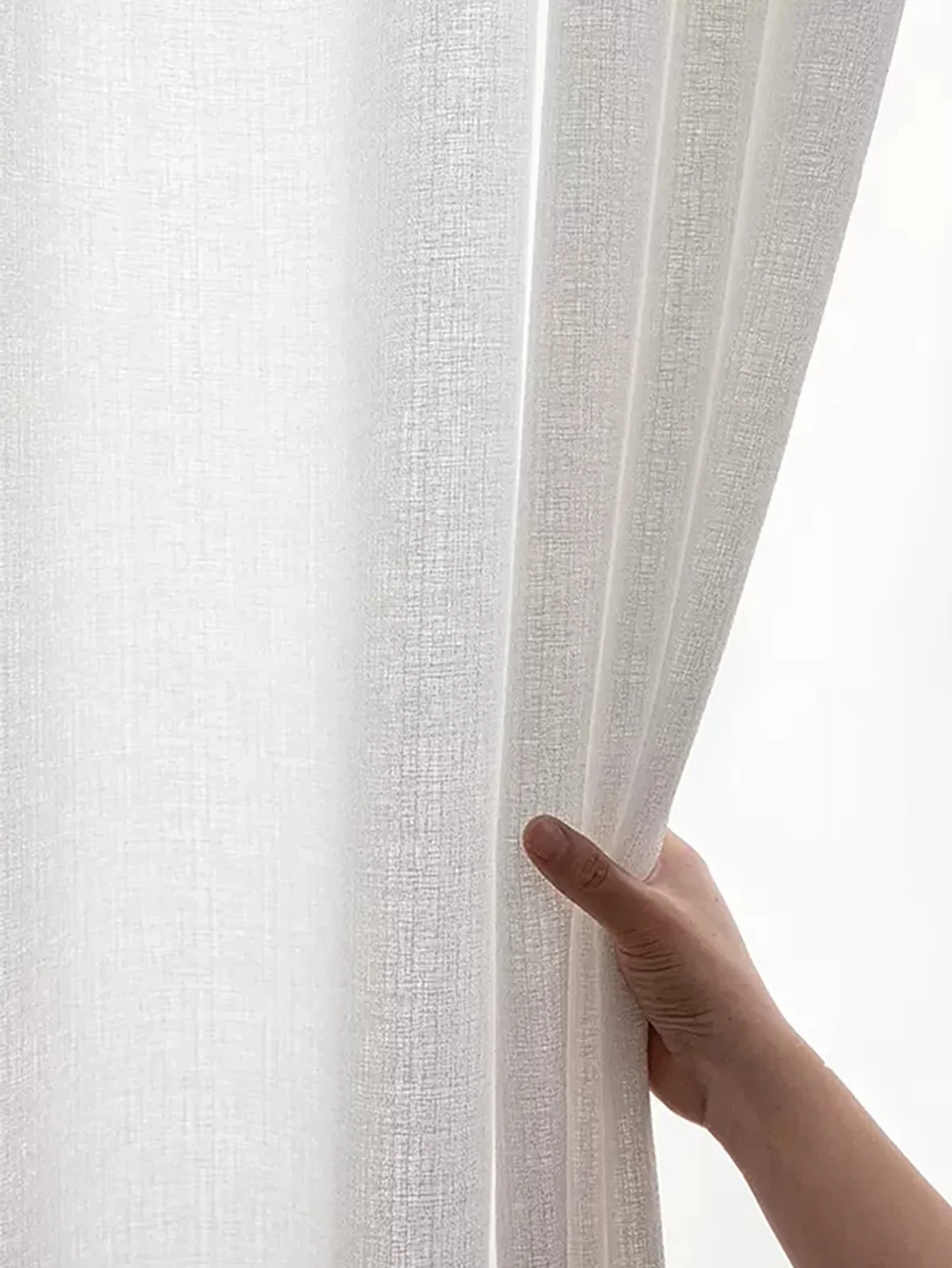 White Thicken  sun screens Sheer Curtain Opaque for bedroom Window Living room balcony hemp  Grommet Window curtain