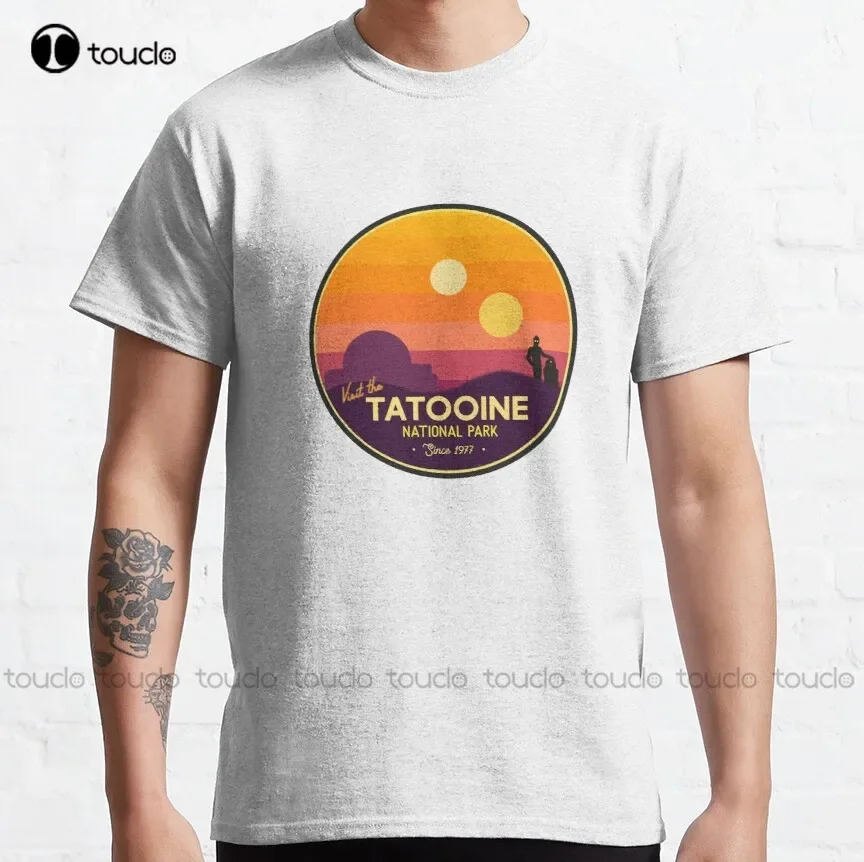 Visit Tatooine Classic T-Shirt White Tshirts Custom Aldult Teen Unisex Digital Printing Tee Shirt Xs-5Xl Cotton Christmas Gift