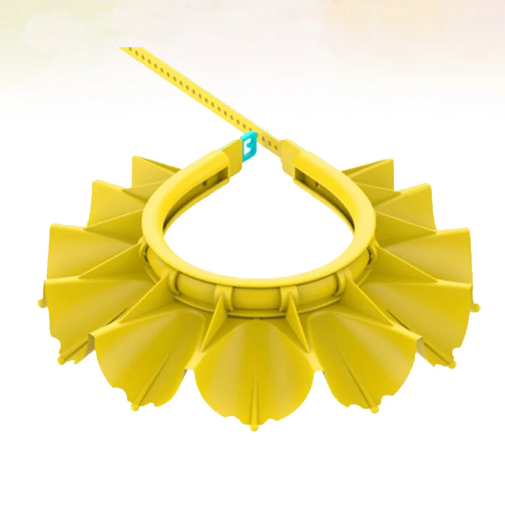 

Adjustable Baby Shower Cap Waterproof Bath Hat for Kids Yellow Keeps Face and Eyes Free from Hair during Haircut and Bath