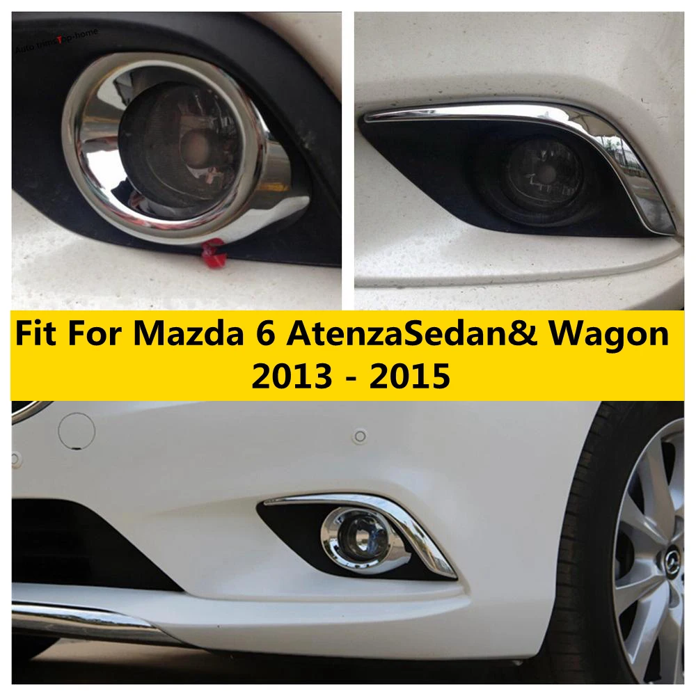 

Front Fog Lights Lamp Eyelid Eyebrow / Ring Decoration Cover Kit Trim ABS Chrome Exterior For Mazda 6 2013 2014 2015 Accessories