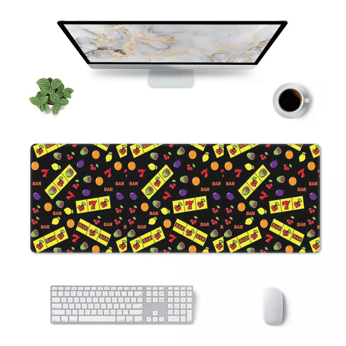 Large Mouse Pad Casino Lucky Slots Cherry Melon Lemon Fruit Gamer PC Laptop Mats Keyboard Carpet Computer Gaming Office Desk Mat