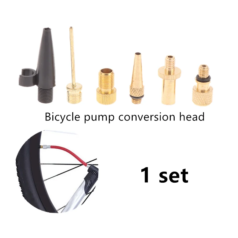 

Bicycle Valve Adaptors For Road & MTB Bike Tire Pump Copper Inflator Pump Nozzle Kit Presta Schrader Valve Adapter Tube