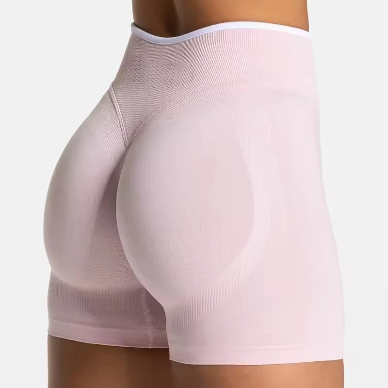 Short de yoga sans couture pour vêtements de plein air, shorts de sport de levage des hanches et de mise en forme du corps, shorts de sport de fitness
