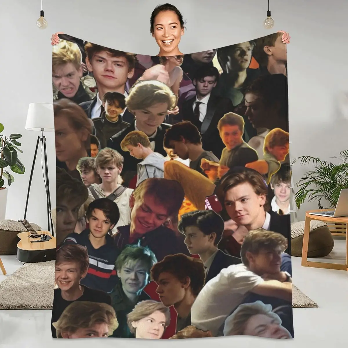 Cobertor De Lance De Flanela Para Sofá-Cama, Capa De Sofá, Colcha, Capa De Sofá-Cama Engraçada, Viagem Thomas Brodie-Sangster, Inglês, Super Macio