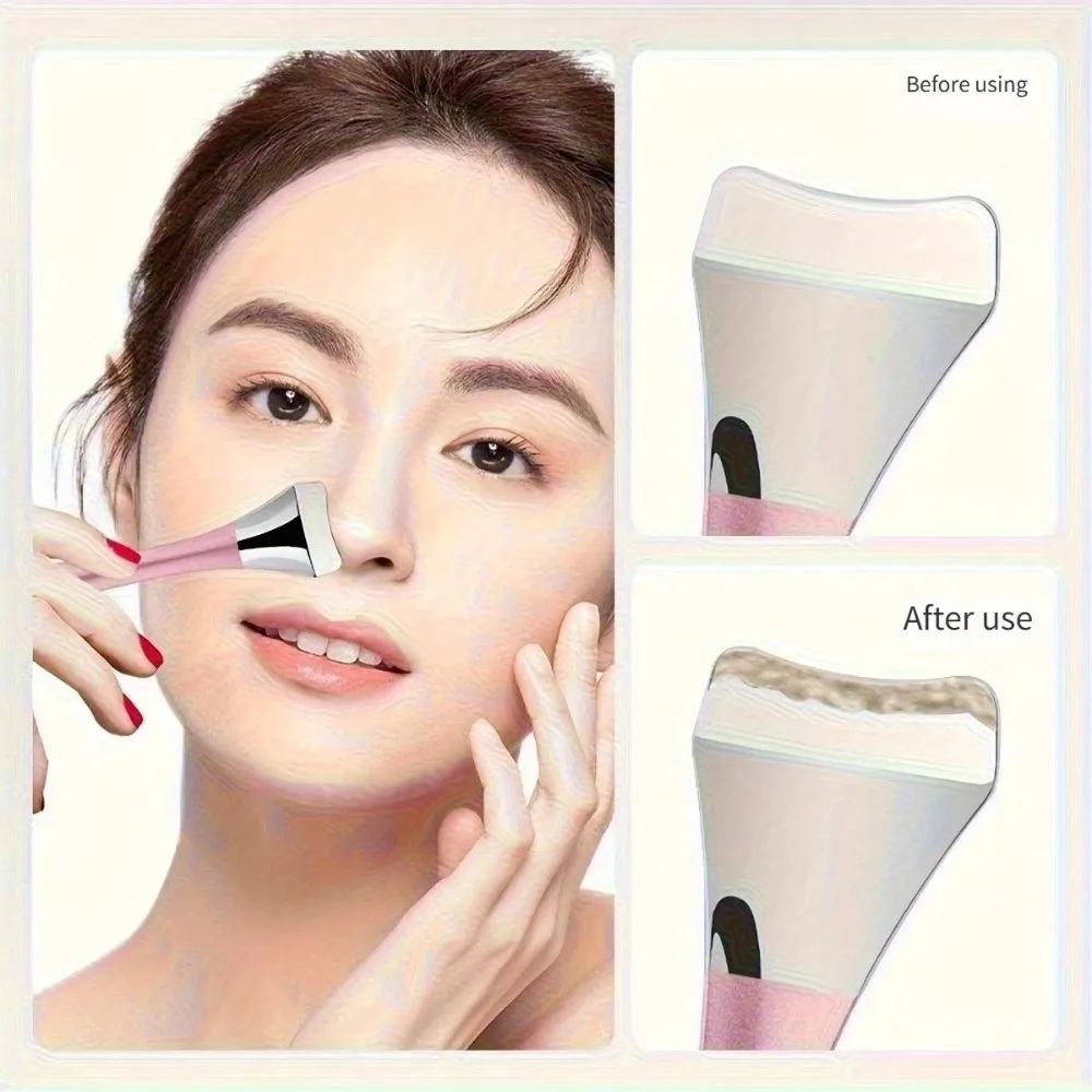 Nettoyeur de pores de la peau en acier inoxydable, sans électricité, sans parfum, outil d'élimination des points noirs, outil de nettoyage du visage à Long manche