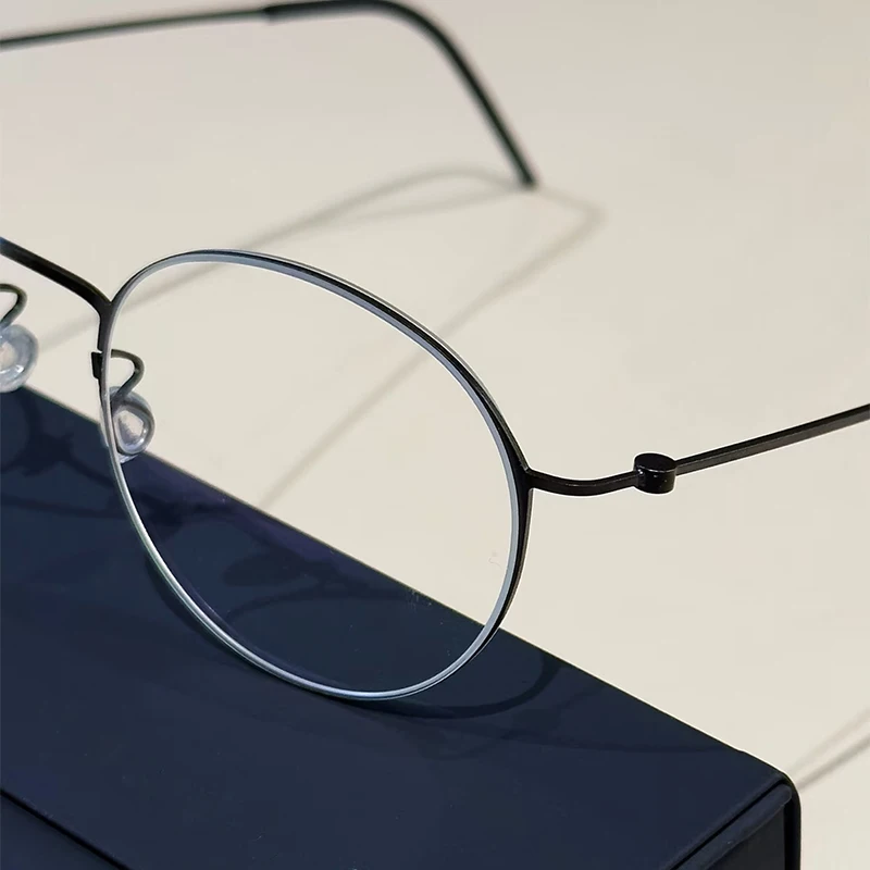 Denmark Brand Round Screwless Glasses Frame Men Women TT Titanium Light Weight Eyeglasses Simple Thin Rim Ultralight Gafas New