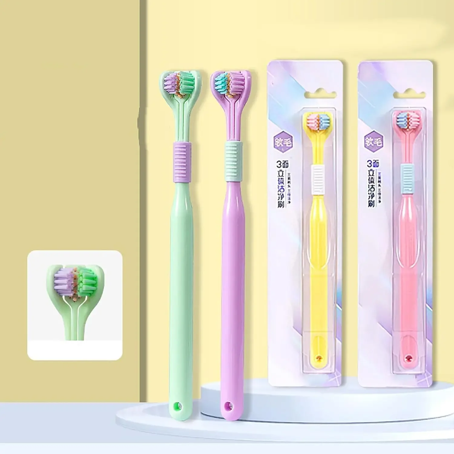 Three Sided Soft Hair Tooth Toothbrush Clean Each Tooth Great Angle Soft Bristles V Shaped Toothbrush Soft  Gentle Sensory Brush