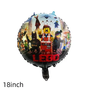 Ninja Building Block Party Balloon LEGO LEGO Foil Globos Baby Shower Blocks Tema Decoraciones para fiestas de cumpleaños para niños suministros de fiesta para niños 12 mejores decoraciones de cumpleaños de Lego de ventas - №4