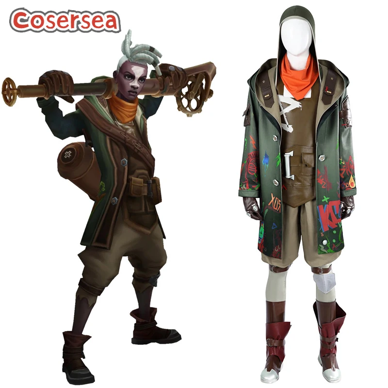

Cosersea Ekko Cosplay Costume Game LOL Arcane Season 2 Ekko Role Play Halloween Men Uniform Carnival Party Suit Outfit Fullset